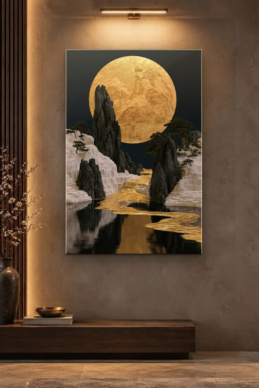 Nature Art glossy acrylic wall art on a wall