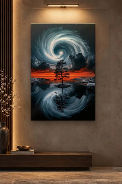 Nature Art glossy acrylic wall art on a wall