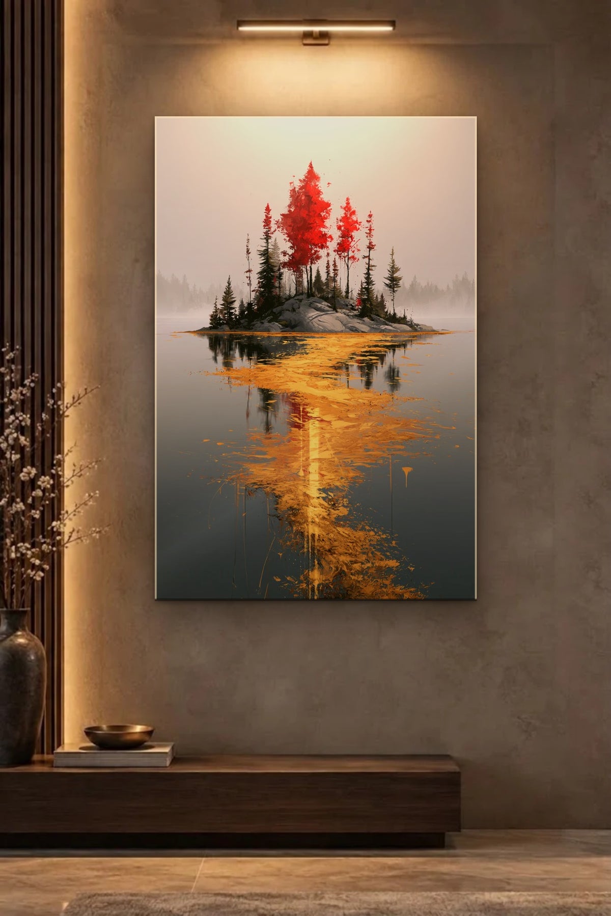 Nature Art glossy acrylic wall art on a wall