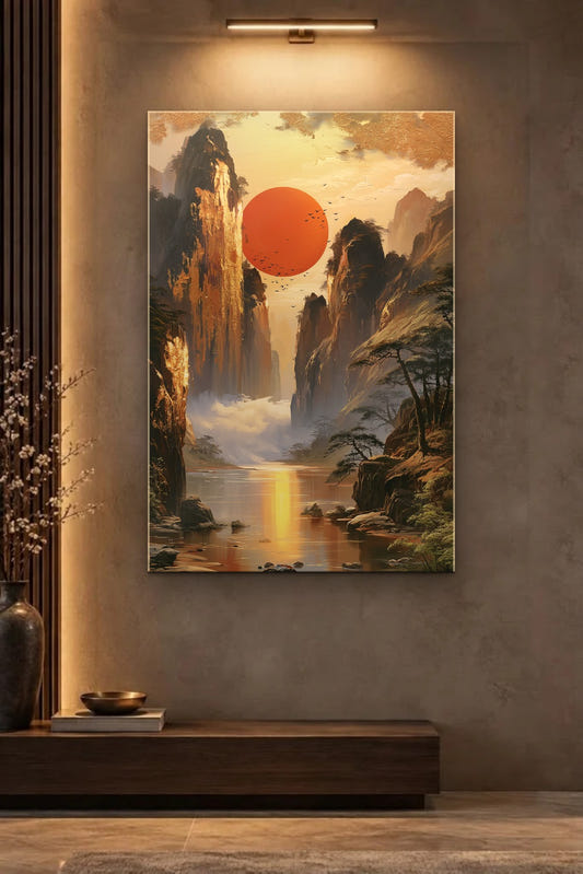 Nature Art glossy acrylic wall art on a wall
