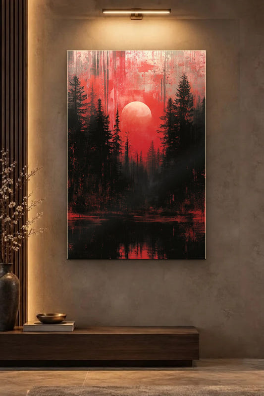 Nature Art glossy acrylic wall art on a wall