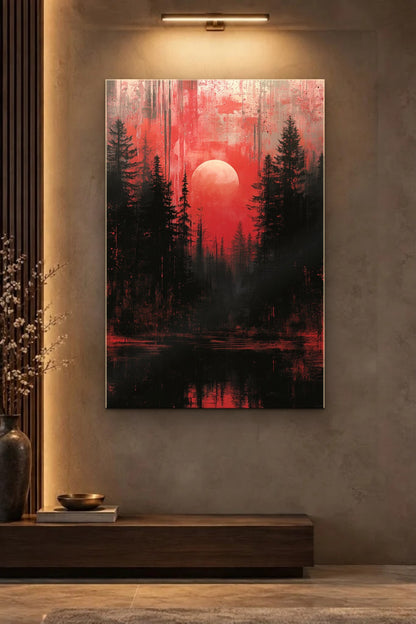 Nature Art glossy acrylic wall art on a wall