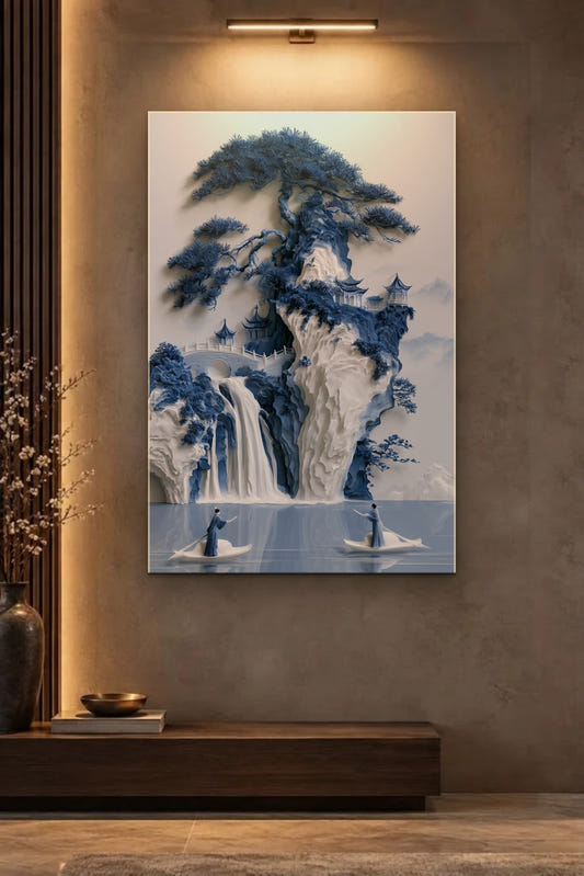 Nature Art glossy acrylic wall art on a wall