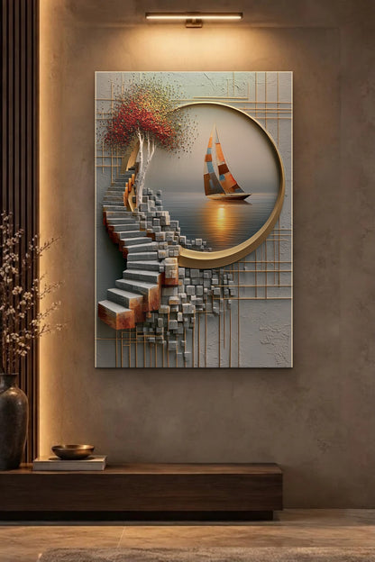 Nature Art glossy acrylic wall art on a wall
