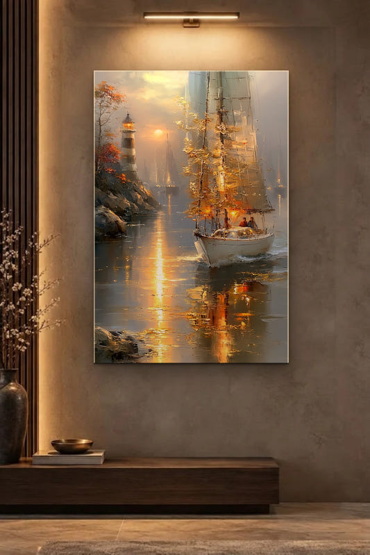 Nature Art glossy acrylic wall art on a wall
