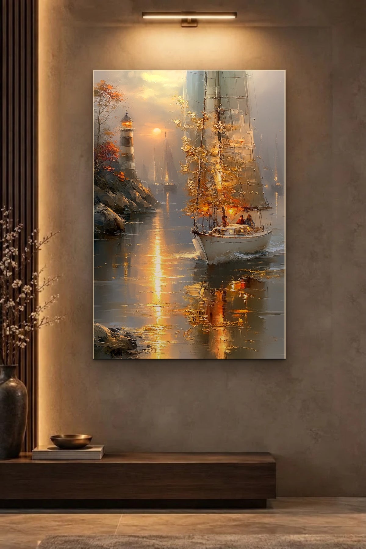 Nature Art glossy acrylic wall art on a wall