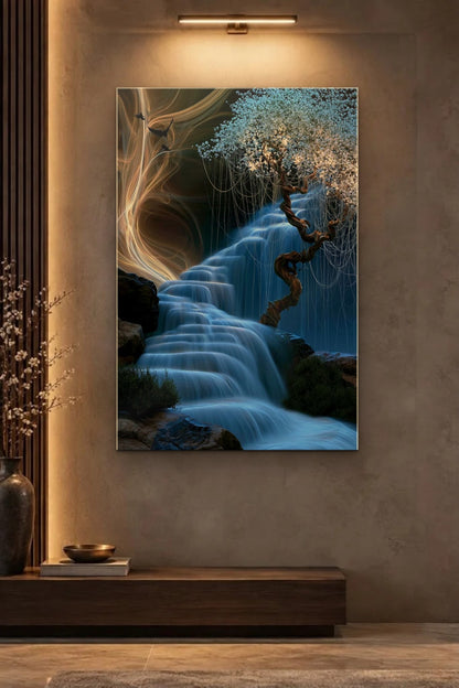 Nature Art glossy acrylic wall art on a wall