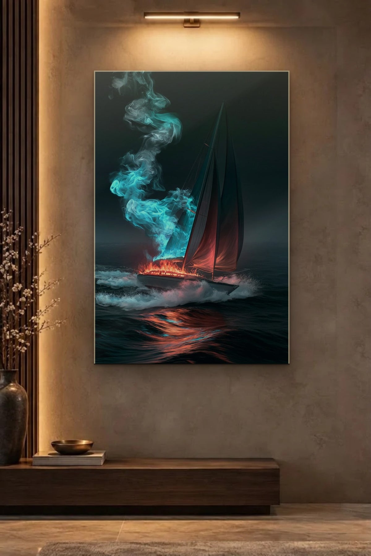 Nature Art glossy acrylic wall art on a wall