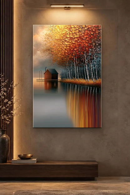Nature Art glossy acrylic wall art on a wall
