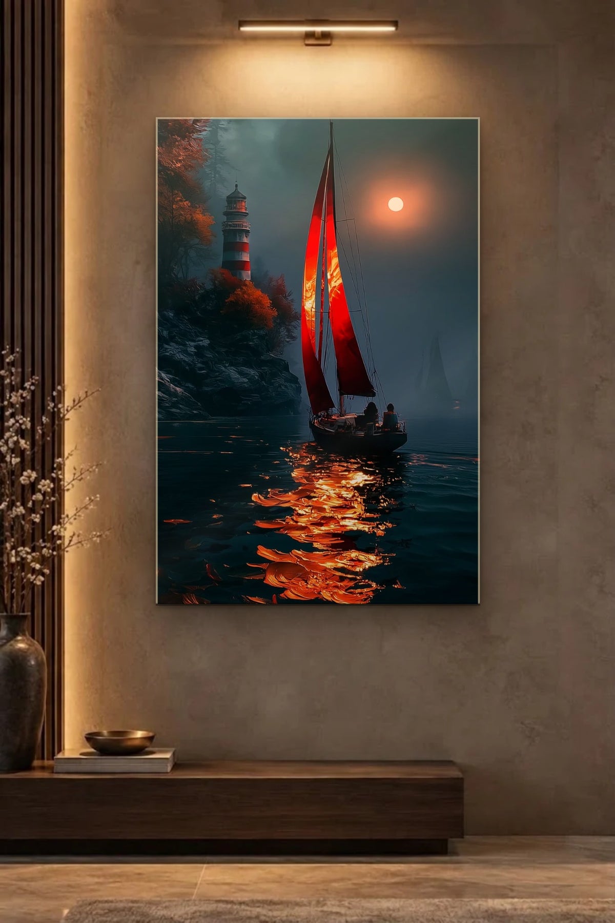 Nature Art glossy acrylic wall art on a wall