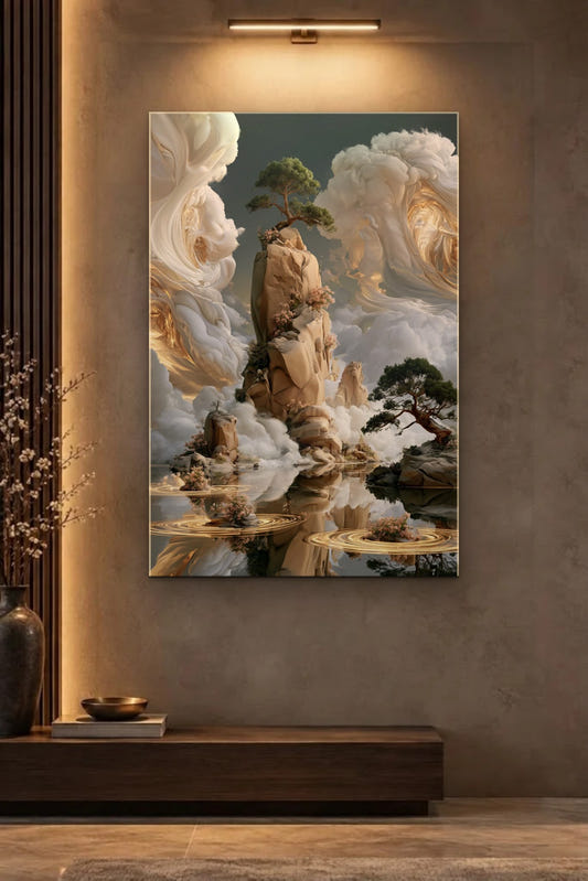 Nature Art glossy acrylic wall art on a wall