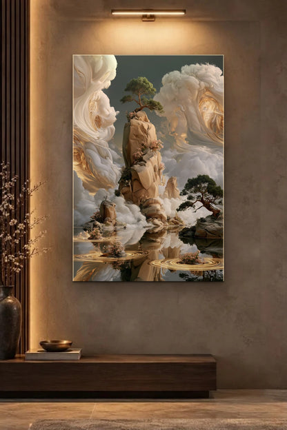 Nature Art glossy acrylic wall art on a wall
