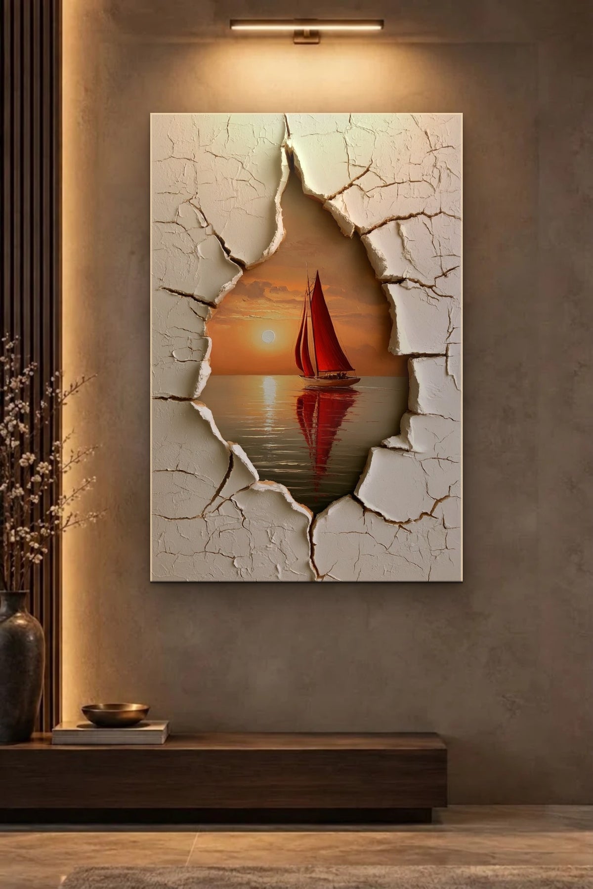 Nature Art glossy acrylic wall art on a wall