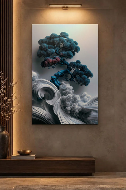 Nature Art glossy acrylic wall art on a wall