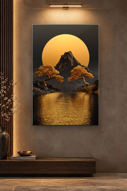 Nature Art glossy acrylic wall art on a wall