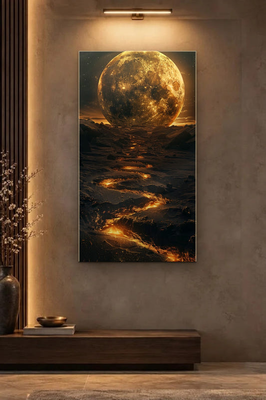 Nature Art glossy acrylic wall art on a wall