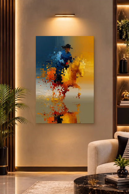Abstract Art acrylic wall art on a warm-lit luxury wall