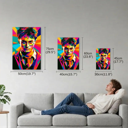 Cinematic Art size guide 30x45, 40x60, 50x75 cm