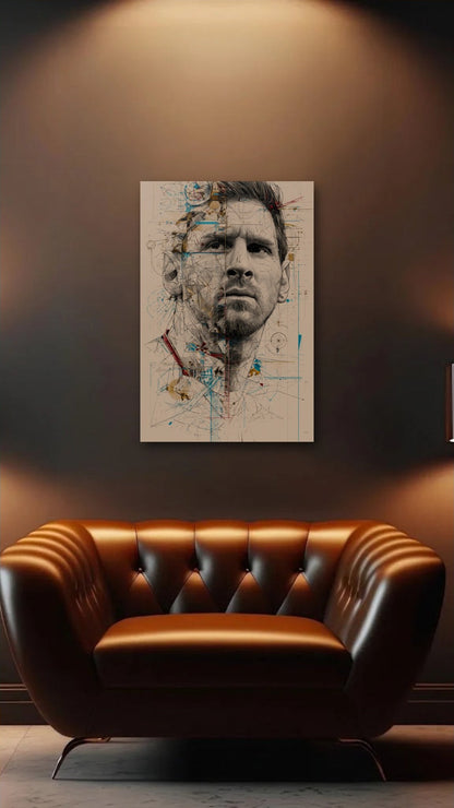 Cinematic Art acrylic wall art above a leather armchair