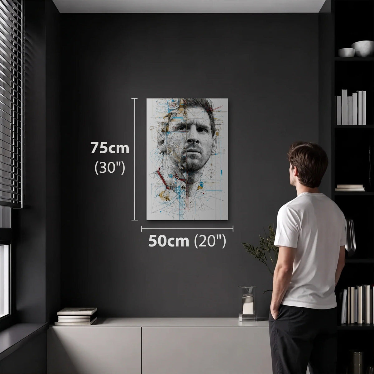 Cinematic Art 50x75 cm acrylic wall art in a dark modern room