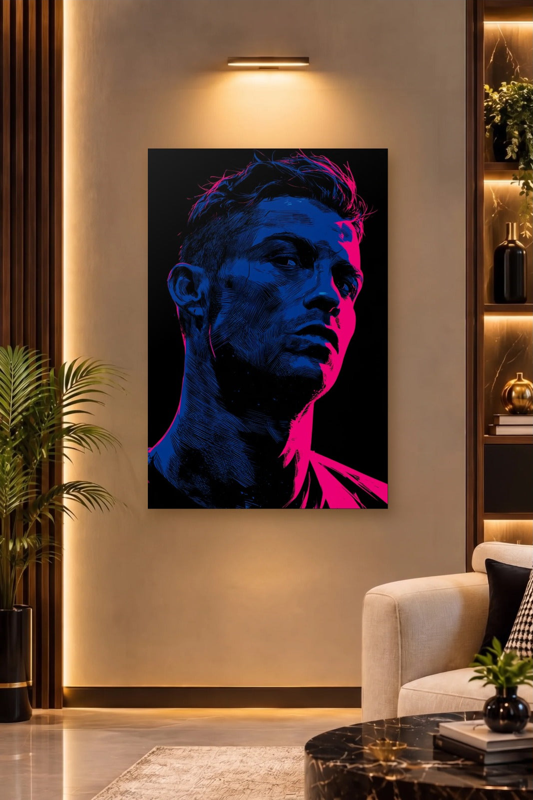 Cinematic Art acrylic wall art on a warm-lit luxury wall