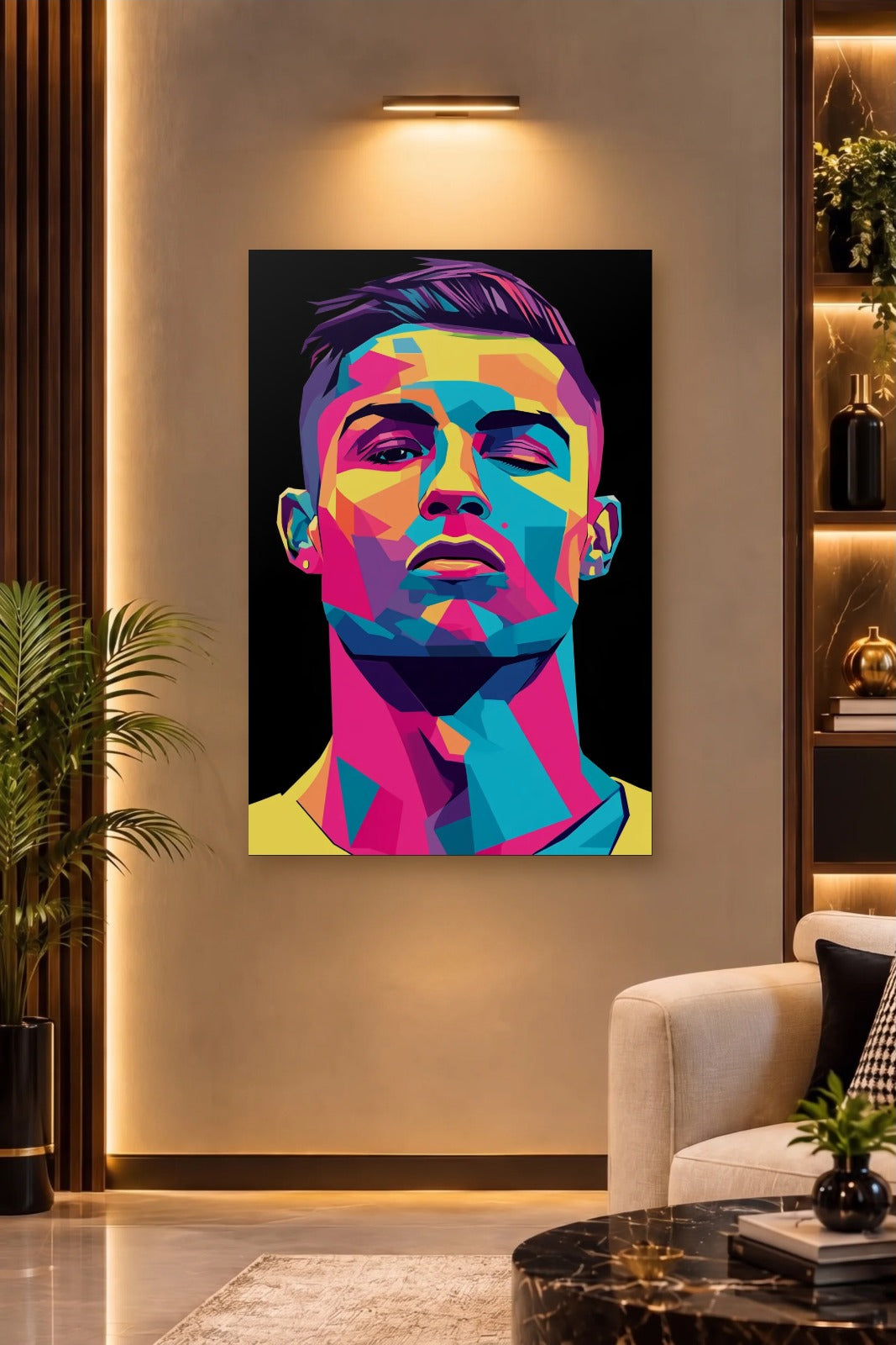 Cinematic Art acrylic wall art on a warm-lit luxury wall