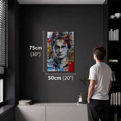 Cinematic Art 50x75 cm acrylic wall art in a dark modern room