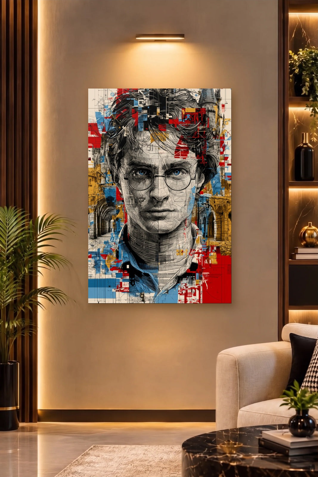 Cinematic Art acrylic wall art on a warm-lit luxury wall