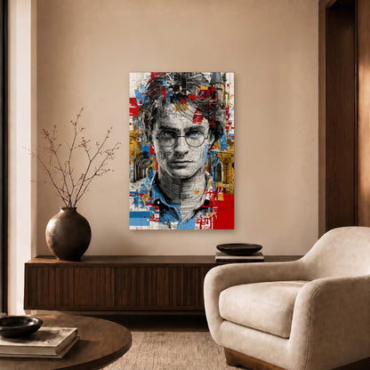 Cinematic Art acrylic wall art in a beige living room