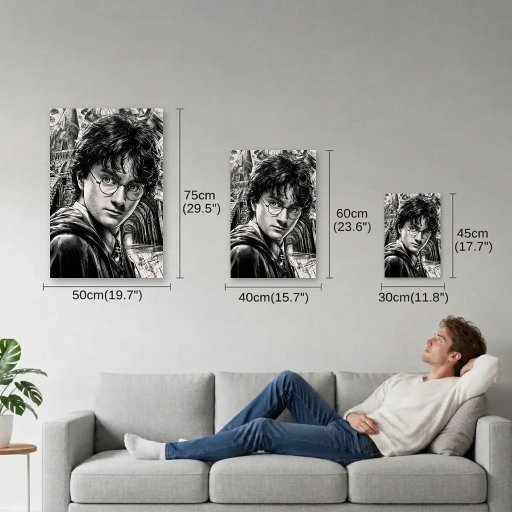Cinematic Art size guide 30x45, 40x60, 50x75 cm