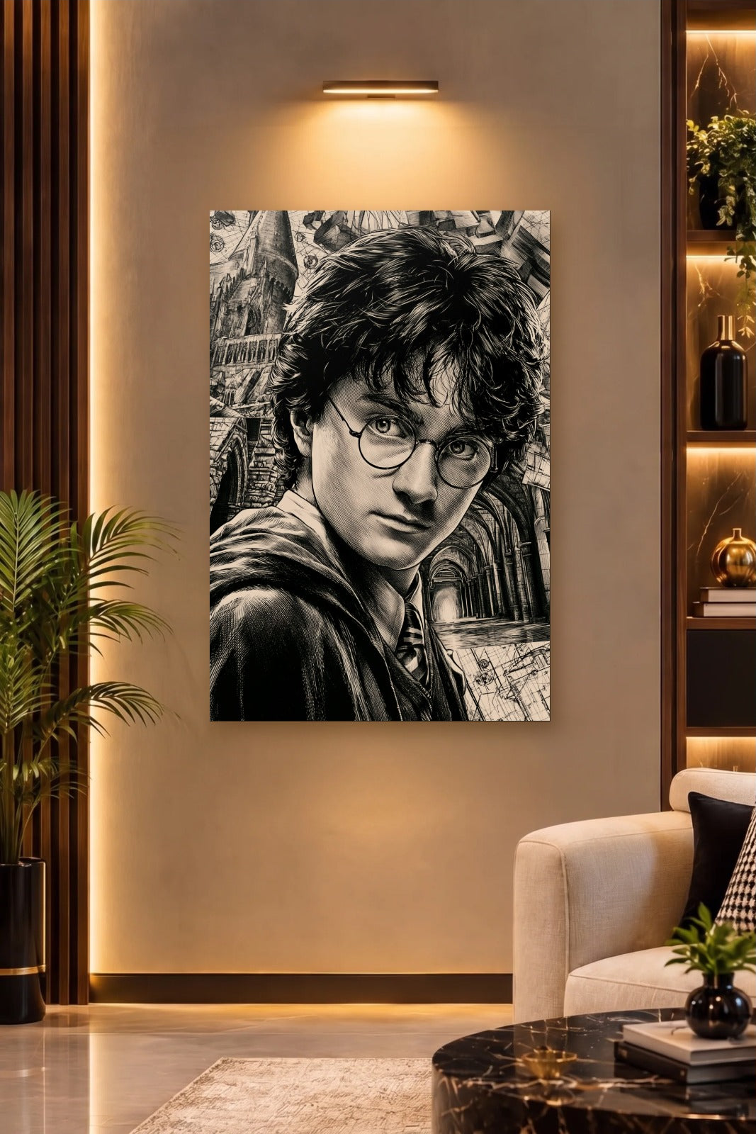 Cinematic Art acrylic wall art on a warm-lit luxury wall