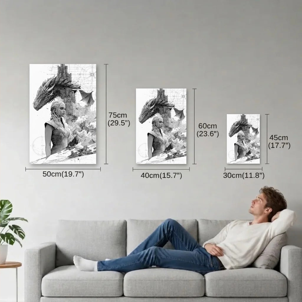 Cinematic Art size guide 30x45, 40x60, 50x75 cm