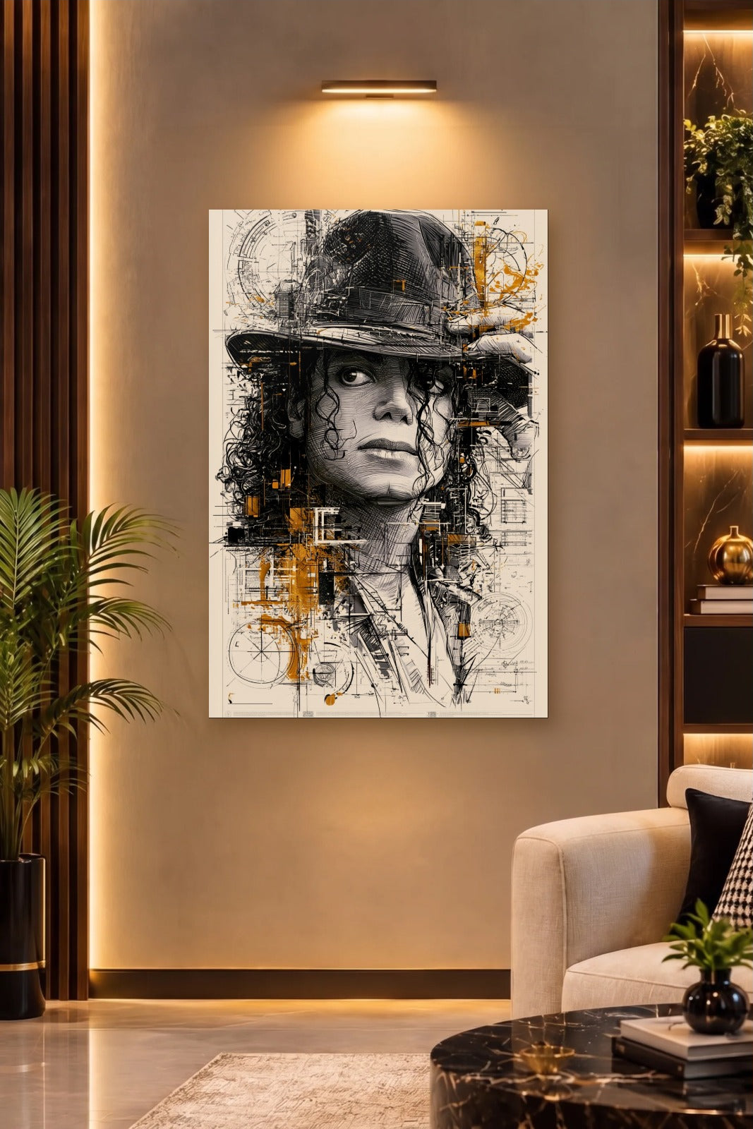 Cinematic Art acrylic wall art on a warm-lit luxury wall