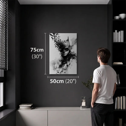 Cinematic Art 50x75 cm acrylic wall art in a dark modern room