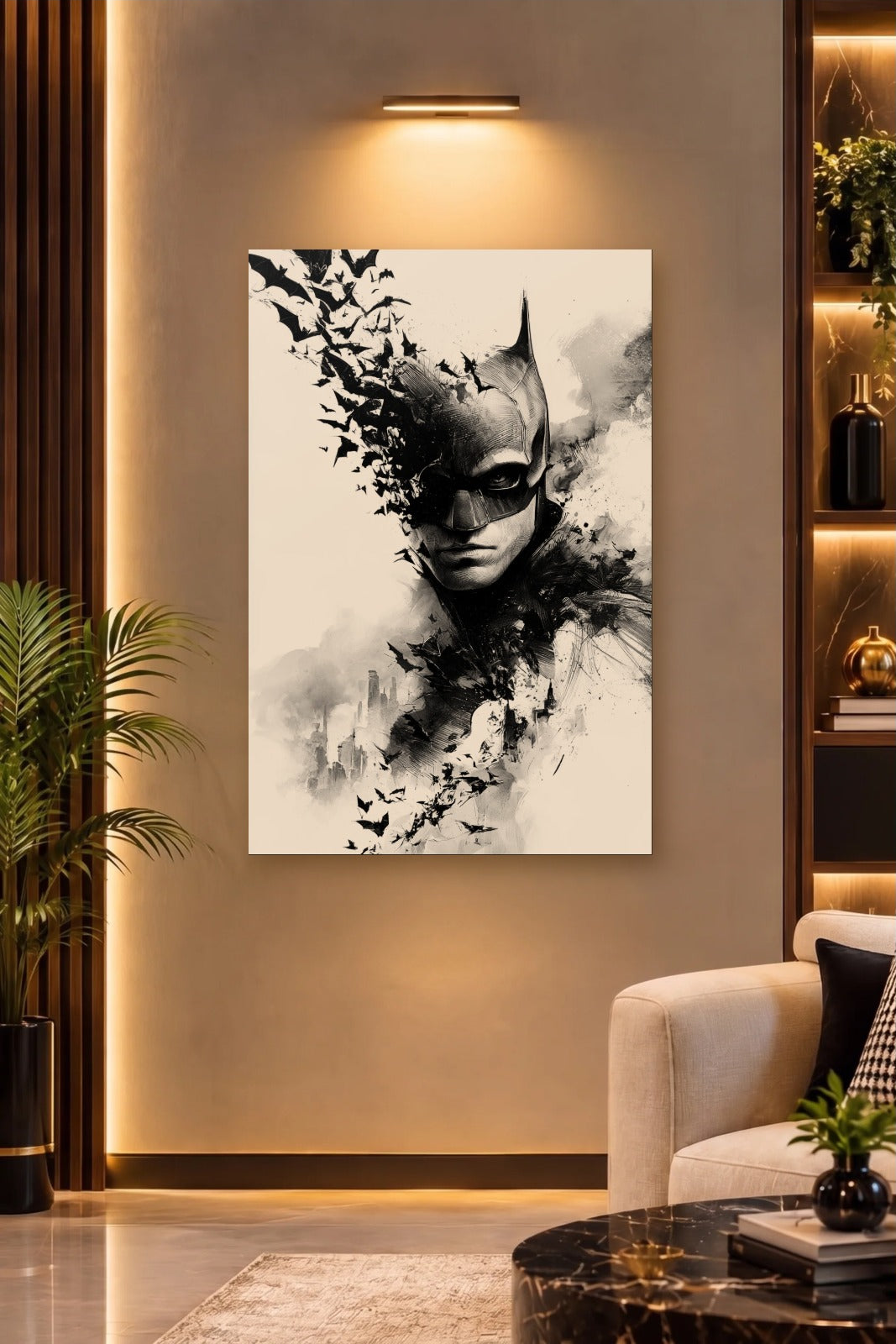 Cinematic Art acrylic wall art on a warm-lit luxury wall