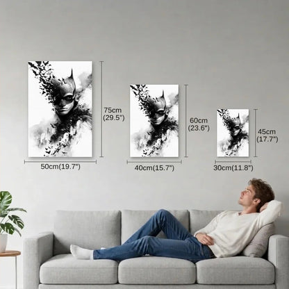 Cinematic Art size guide 30x45, 40x60, 50x75 cm