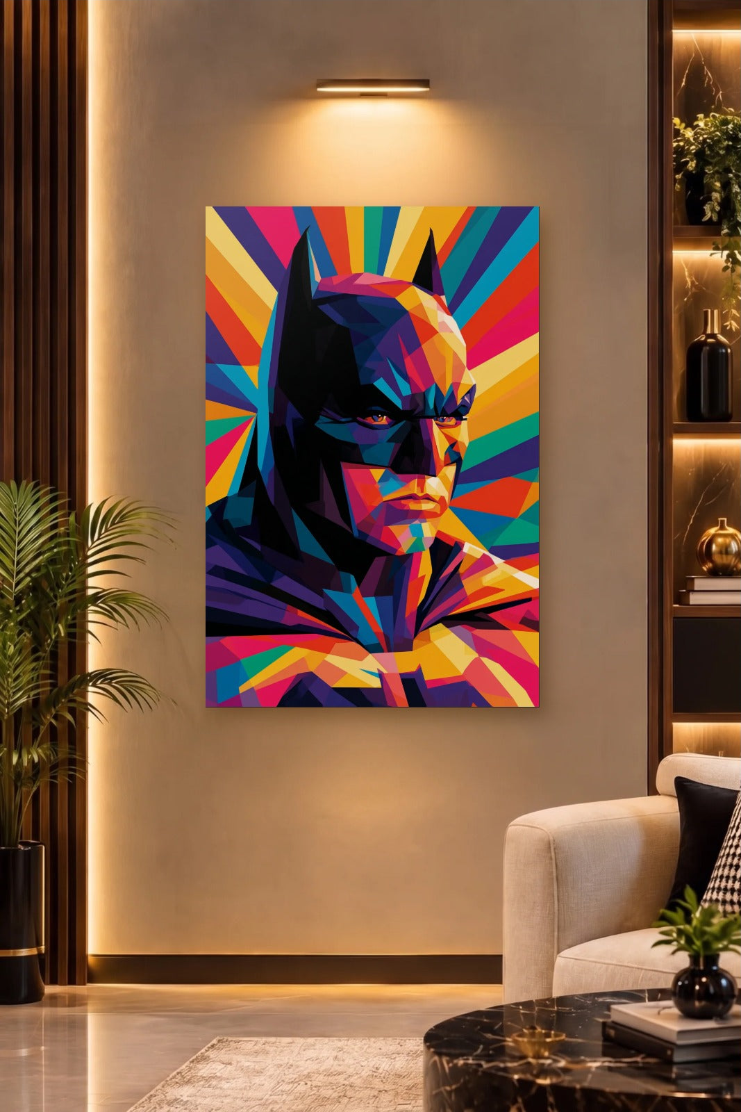 Cinematic Art acrylic wall art on a warm-lit luxury wall