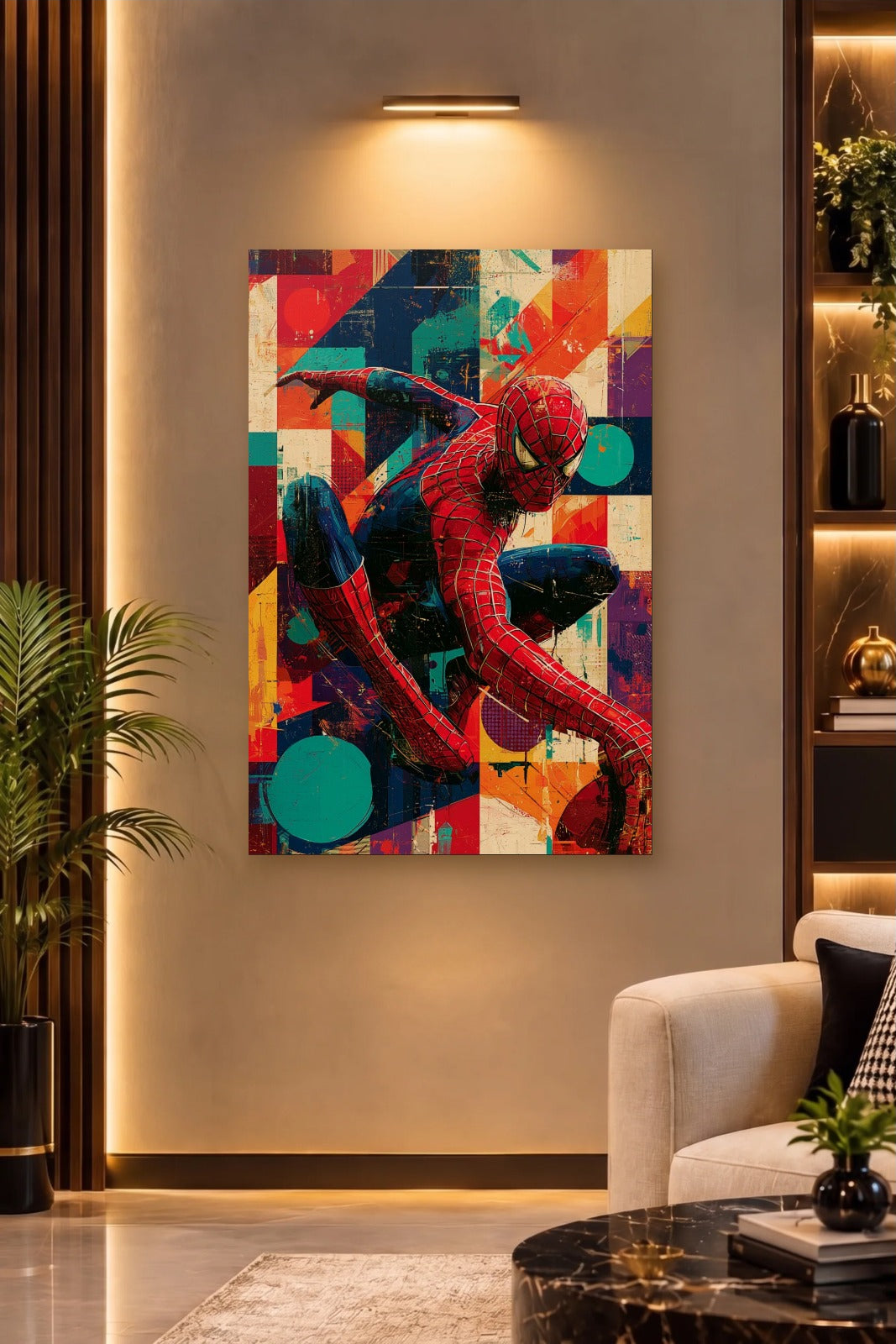 Cinematic Art acrylic wall art on a warm-lit luxury wall