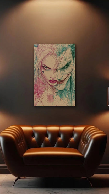 Cinematic Art acrylic wall art above a leather armchair