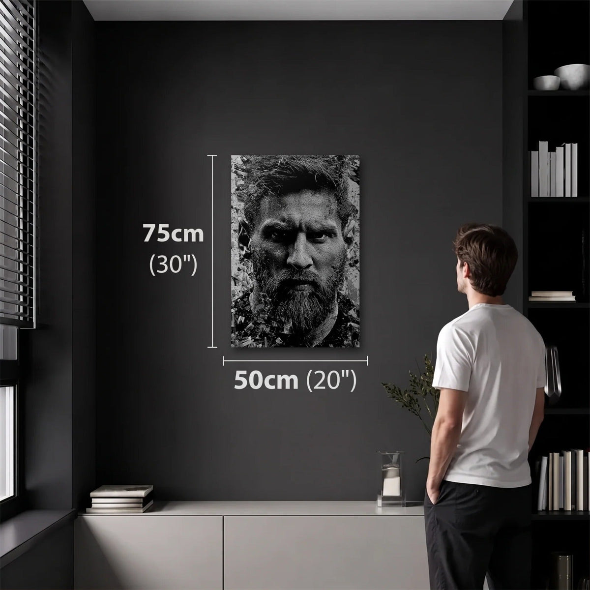 Cinematic Art 50x75 cm acrylic wall art in a dark modern room