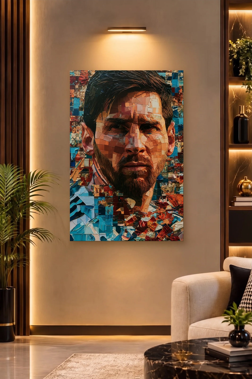 Cinematic Art acrylic wall art on a warm-lit luxury wall