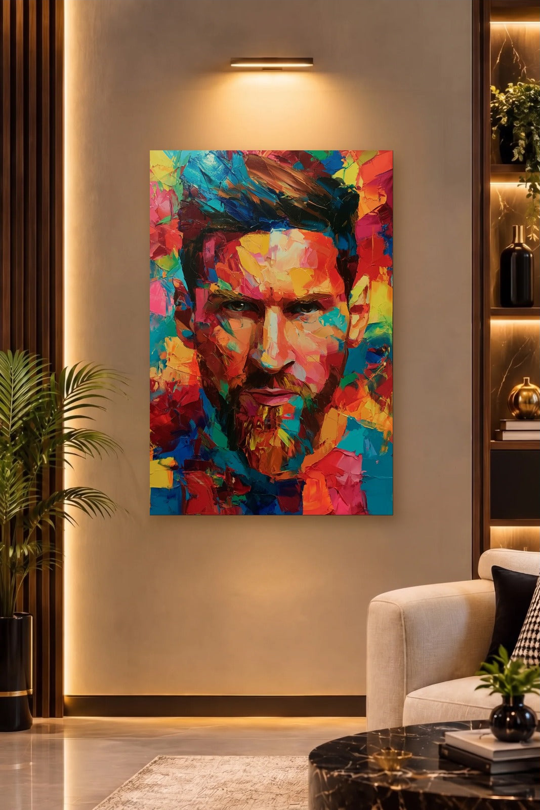 Cinematic Art acrylic wall art on a warm-lit luxury wall