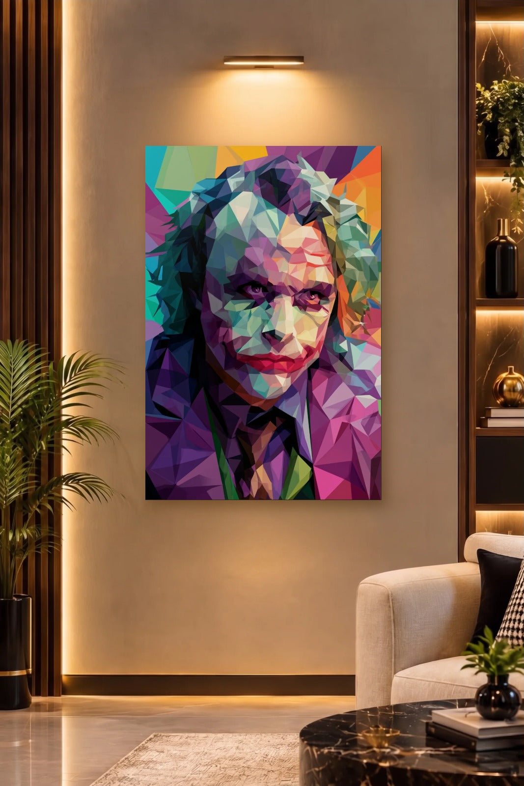 Cinematic Art acrylic wall art on a warm-lit luxury wall