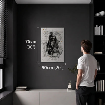 Cinematic Art 50x75 cm acrylic wall art in a dark modern room