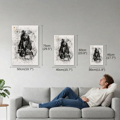 Cinematic Art size guide 30x45, 40x60, 50x75 cm