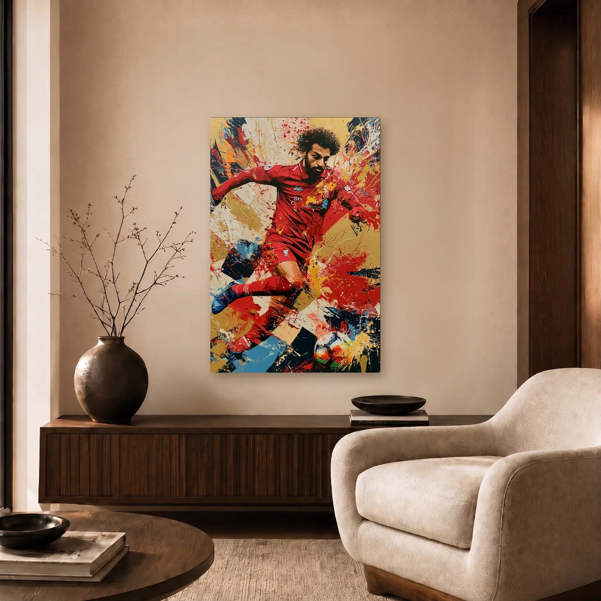 Cinematic Art acrylic wall art in a beige living room