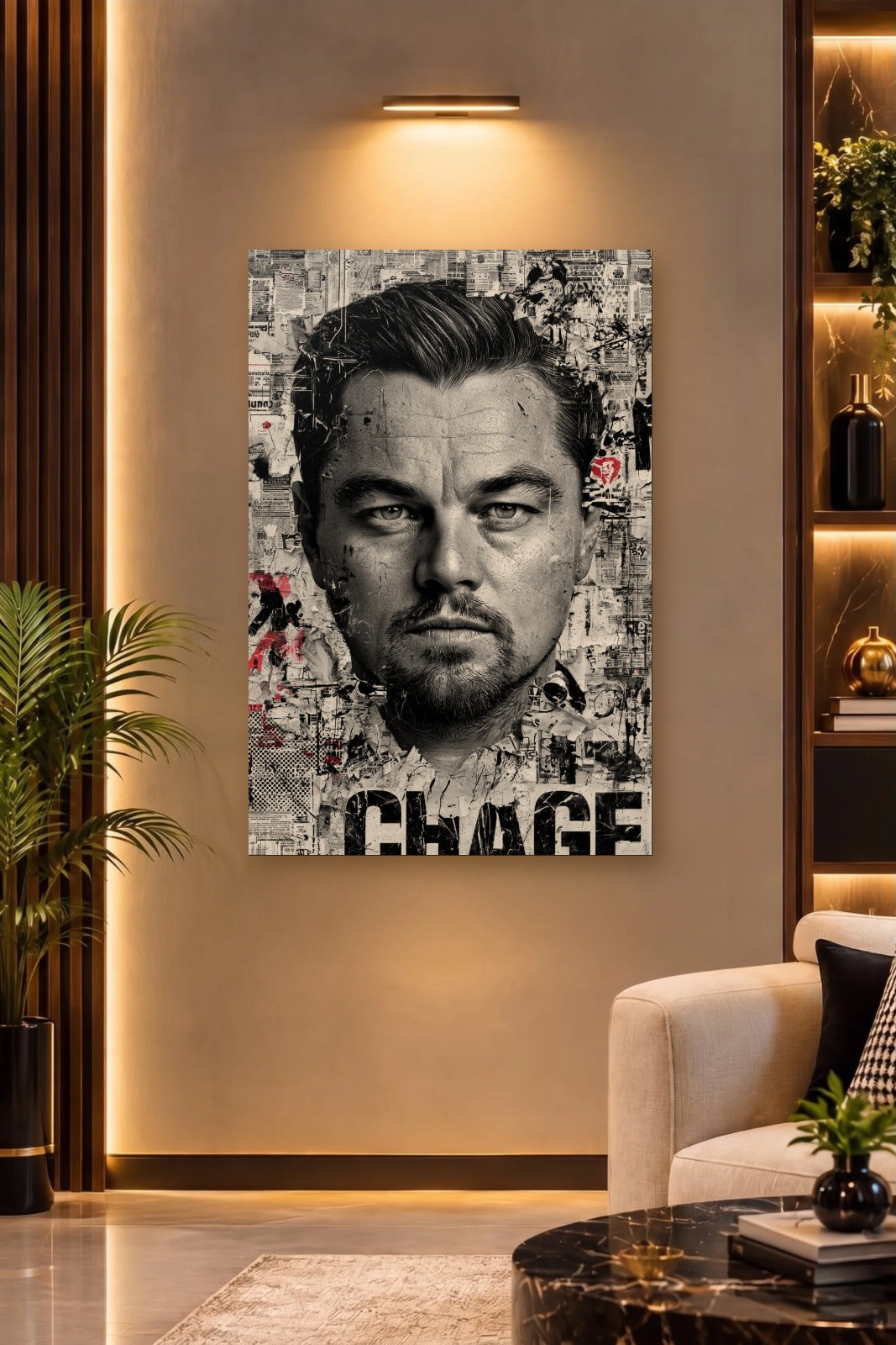 Cinematic Art acrylic wall art on a warm-lit luxury wall