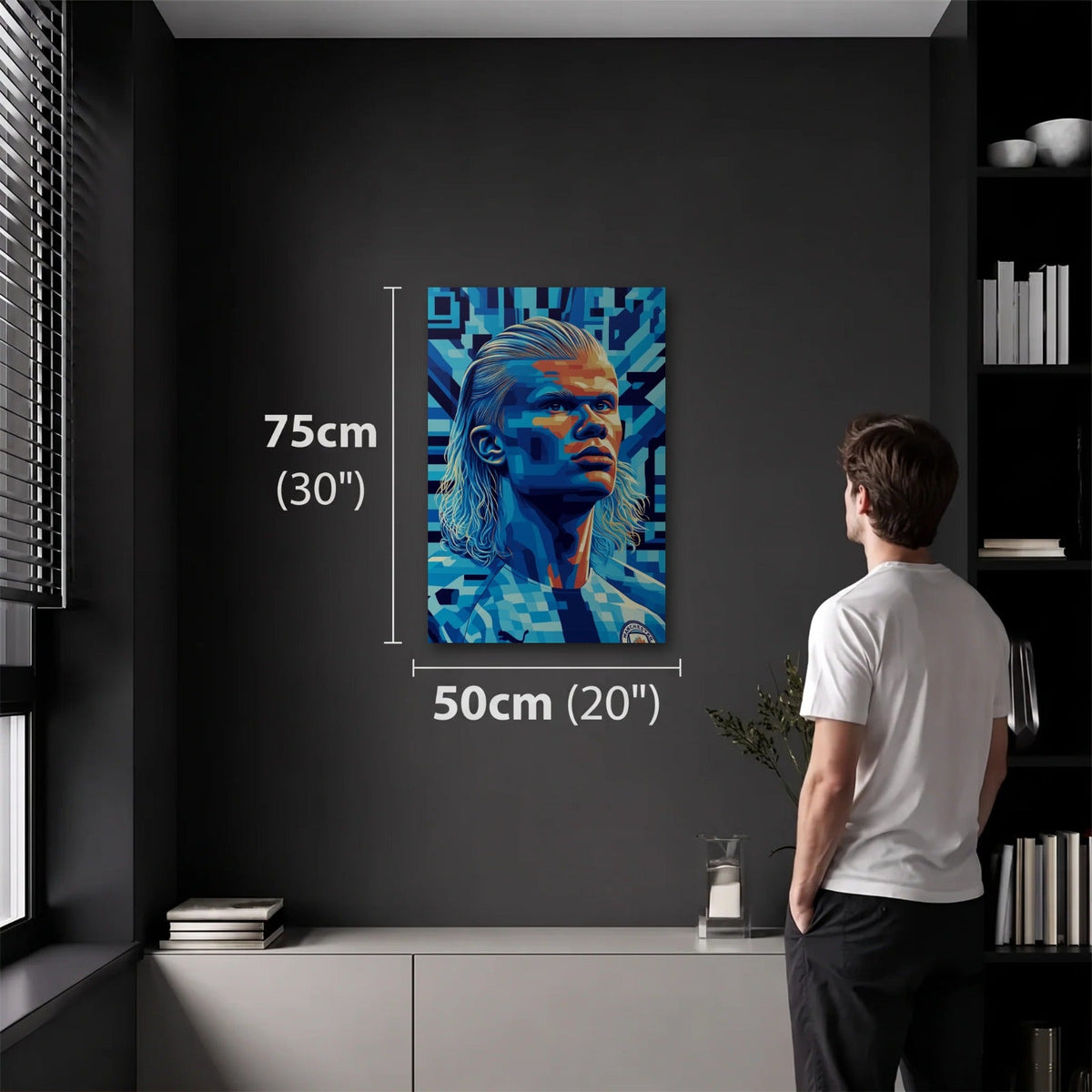 Cinematic Art 50x75 cm acrylic wall art in a dark modern room