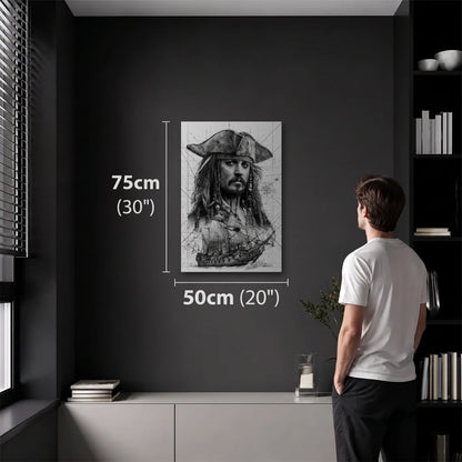 Cinematic Art 50x75 cm acrylic wall art in a dark modern room