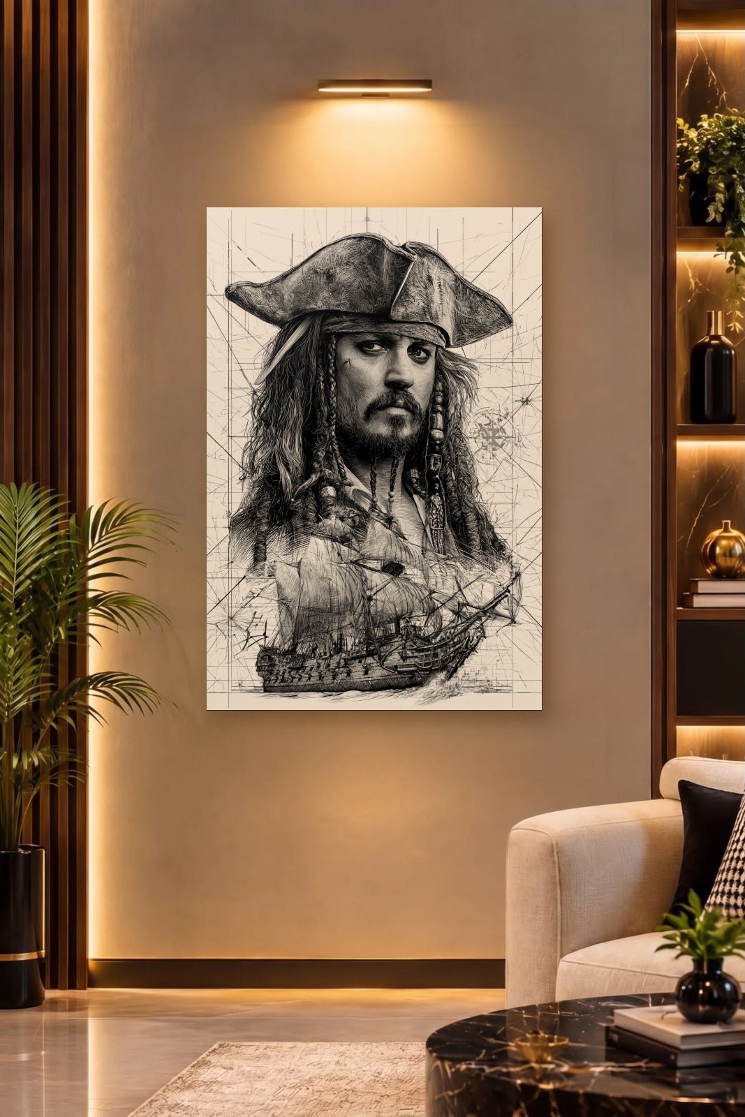 Cinematic Art acrylic wall art on a warm-lit luxury wall